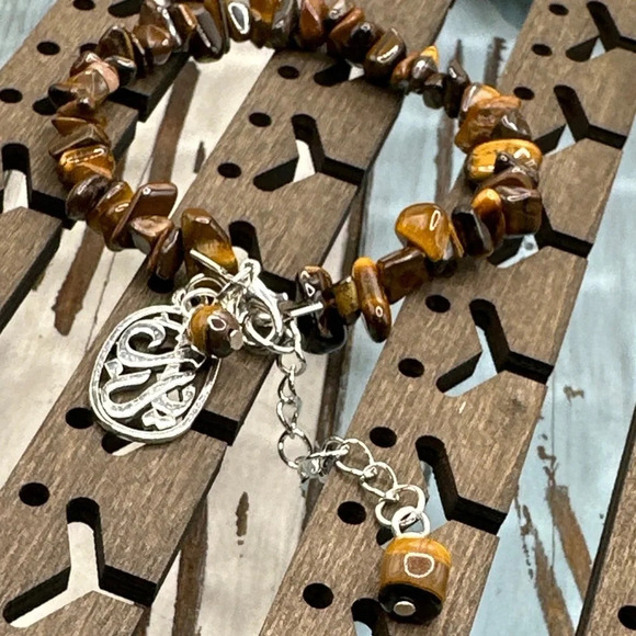 Tigers Eye charms adjustable bracelet protection and peace in - Picture 1 of 6